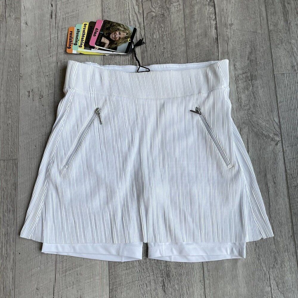 Jamie Sadock Golf Skort Womens 0 White Skirt Shorts Crunch Stretch NEW